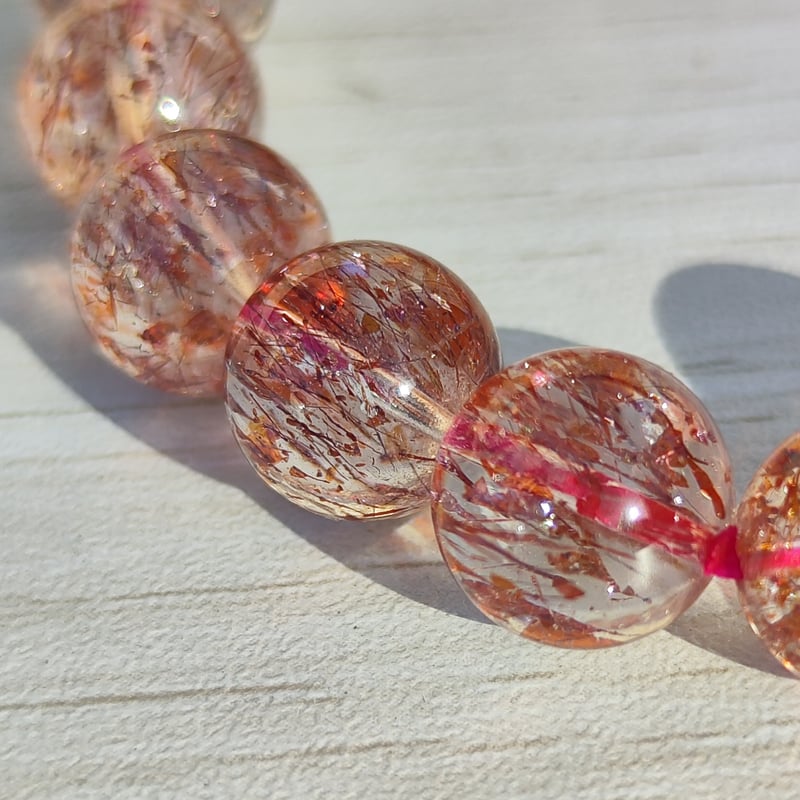 高品質無処理/鑑別書付き】レピドクロサイトインクォーツ10.5~10.9mm