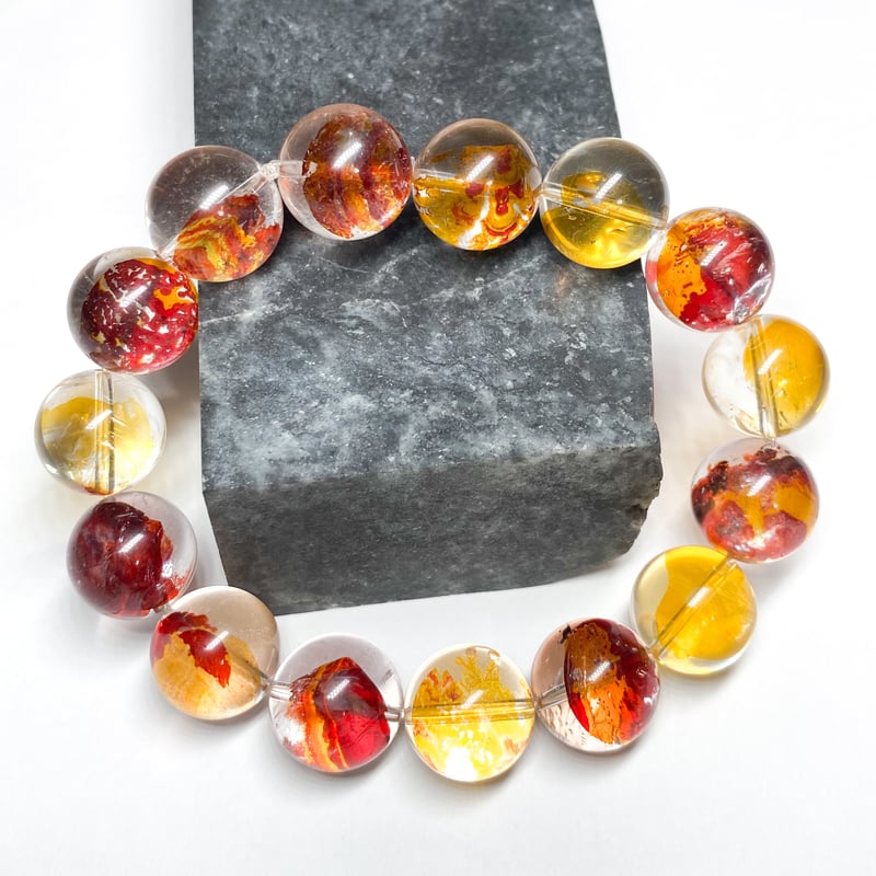 【高品質・希少】錦鯉金箔水晶 虹入 ファイアークォーツ天然石 オーロラ11.5㍉ 高品質・希少】錦鯉金箔水晶 虹入 ファイアークォーツ天然石 オーロラ