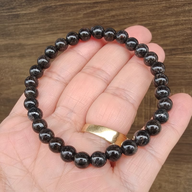 高品質ブラックルチルクォーツ6mm/金運、仕事運、成功 | -縁 enishi-