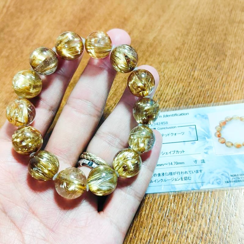 🐥🐉【特価】【最高品質/鑑別書付き】タイチンルチルクォーツ約14~14.7