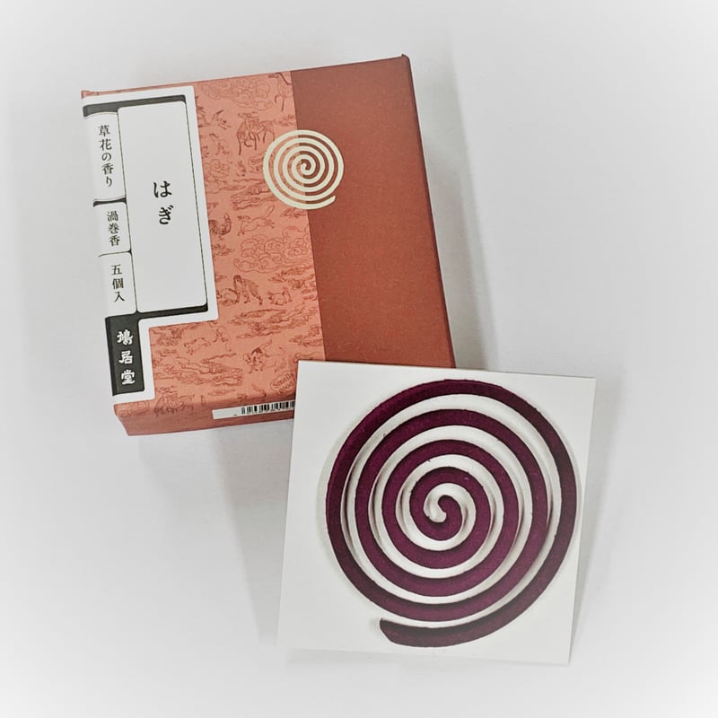 心の香り('92中国) お香 草花の香り はぎ 渦巻 5巻入 | Kadan Store