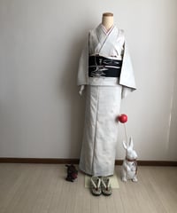 豆千代モダン 訪問着「薔薇と蝶のワルツ」パール Lサイズ | 六識哉