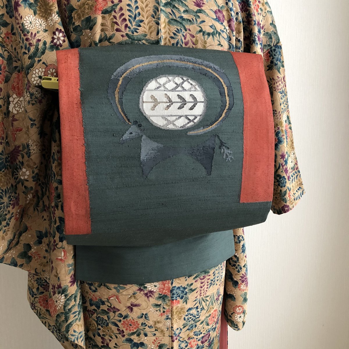 袋帯　洒落袋帯　刺繍ポイント柄 袋帯 洒落袋帯 刺繍ポイント柄 洒落袋帯 ポイント柄 これはバク