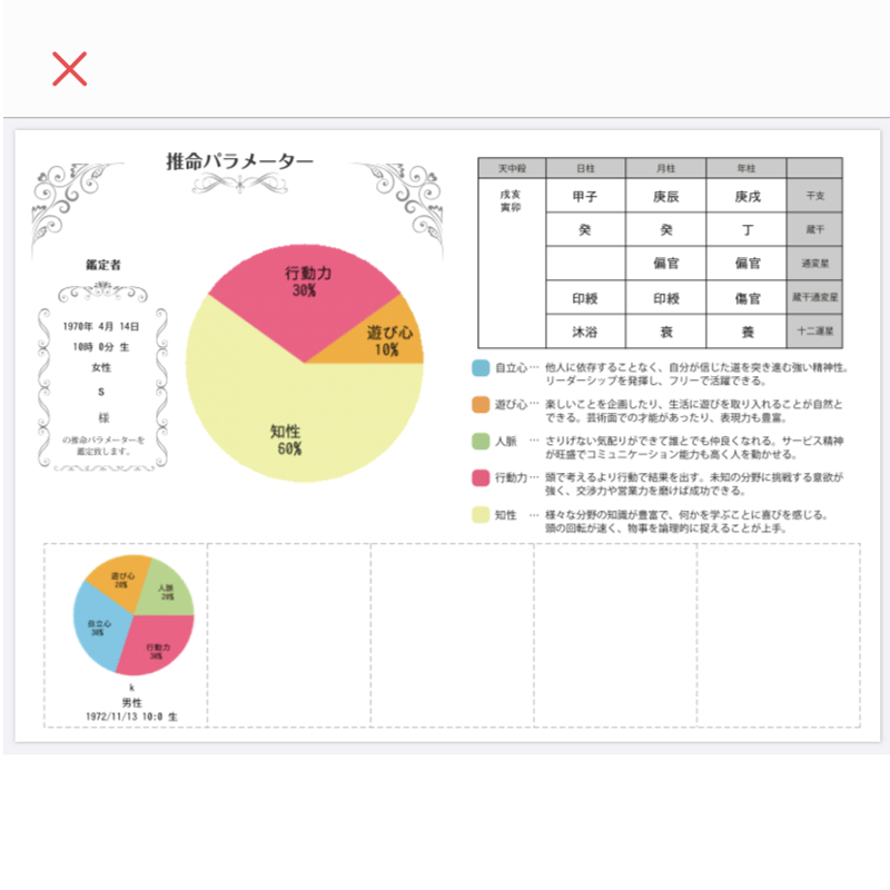 四柱推命鑑定書基本セット】私はどんな星を持って生まれてきたの？人生