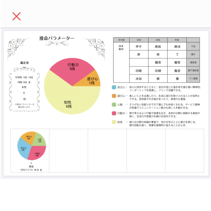 四柱推命鑑定書基本セット】私はどんな星を持って生まれてきたの？人生