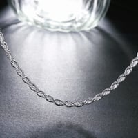 ホワイトゴールド パイプロープ ネックレス 2mm