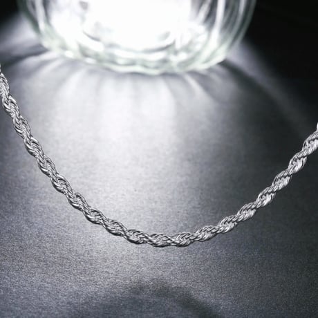 ホワイトゴールド パイプロープ ネックレス 2mm
