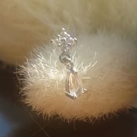 silver925 ピンク ドロップ ピアス　クリスタル