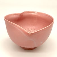 183   猪目茶碗　はなびら(乙女色)　11.0×7.3cm