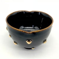 B97 猪目茶碗　floating heart (天目)　13.6c×9.0cm