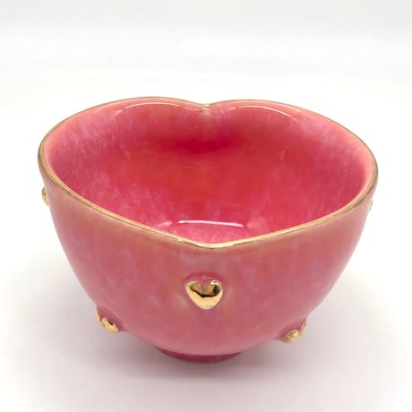 094 猪目茶碗　floating heart　13.3×8.8cm