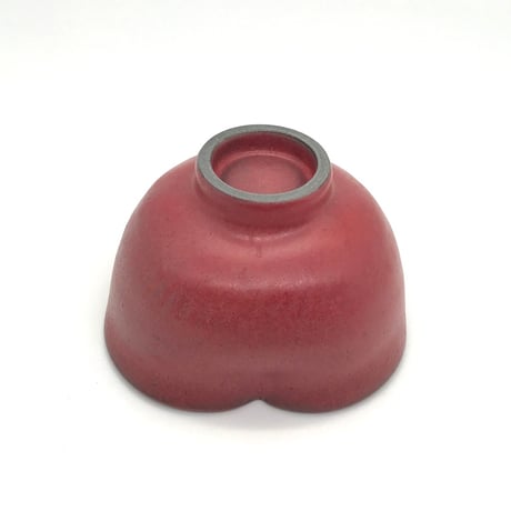 612 猪目茶碗　梅重(うめがさね) 黒土　10.9×6.9cm　小ぶり