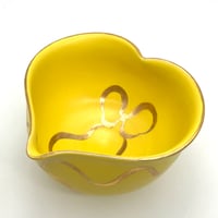 K73　猪目片口　蒲公英+金リボン　14.0×8.8cm