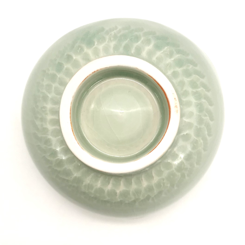 碧玉　鼈甲手茶碗　清朝 碧玉 鼈甲手茶碗 清朝