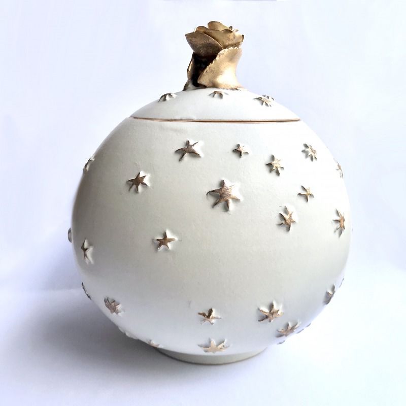 水指 星の王子さまとろくろの星 白雲母 | 小野穣 アトリエONO