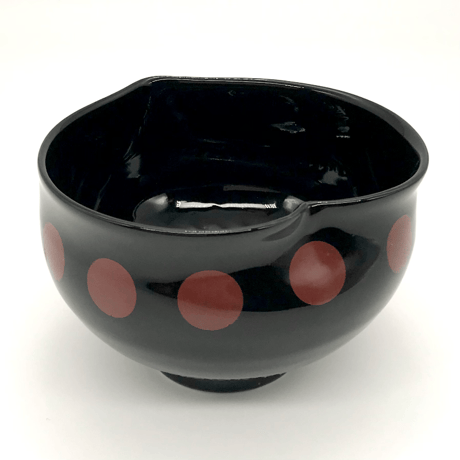 174 猪目茶碗　ポルカドット(天道虫) 10.5×7.1cm　小ぶり