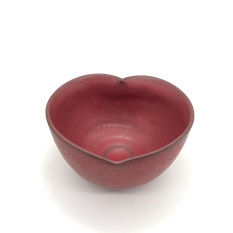 永乐，赤い葉模様の陶器茶碗 小野穣 アトリエONO