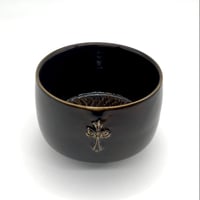 629 十字架天目茶碗　千　10.2×8.2cm