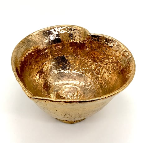 613 猪目茶碗　黄金丸　13.1×8.4cm