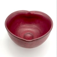 382 猪目茶碗　梅重(うめがさね) 黒土　11.6×7.0cm