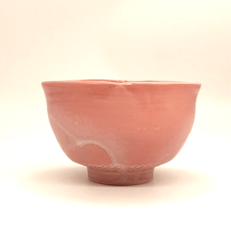 196   猪目茶碗　乙女色　10.1×6.3cm　小ぶり