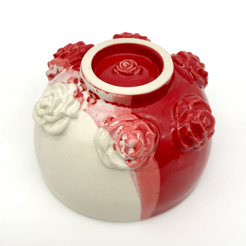 547 紅白薔薇 11.0×7.7cm | 小野穣 アトリエONO【Yutaka Ono On