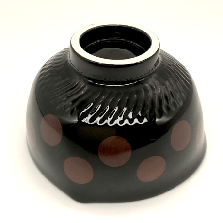 175 猪目茶碗　ポルカドット(天道虫)11.0×6.9cm　小ぶり