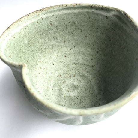 340 猪目茶碗　鶯唐津　13.2×7.6cm