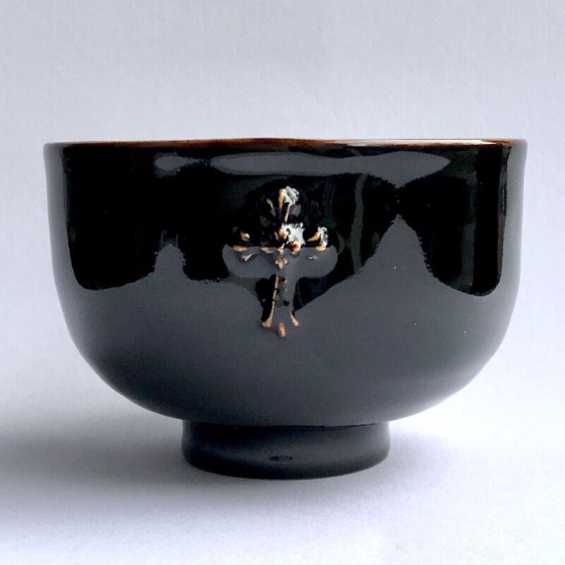 056 十字架天目茶碗 千 9.9×6.6cm | 小野穣 アトリエONO【Yutaka