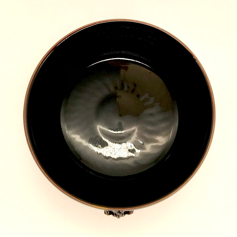 182 十字架天目茶碗 千 10.1×7.1cm | 小野穣 アトリエONO