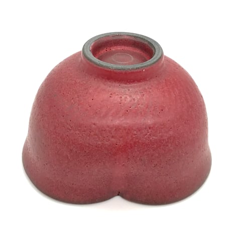366 猪目茶碗　梅重(うめがさね) 黒土　12.0×7.0cm
