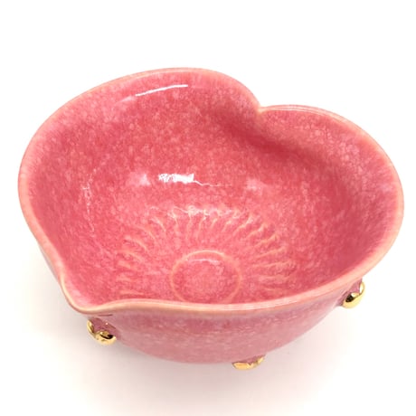 小野穣　猪目茶碗　はなびら　紫苑珊瑚　茶碗　桜　桐箱　箱付き 小野穣 猪目茶碗 はなびら 紫苑珊瑚 茶碗 桜 桐箱 箱付き