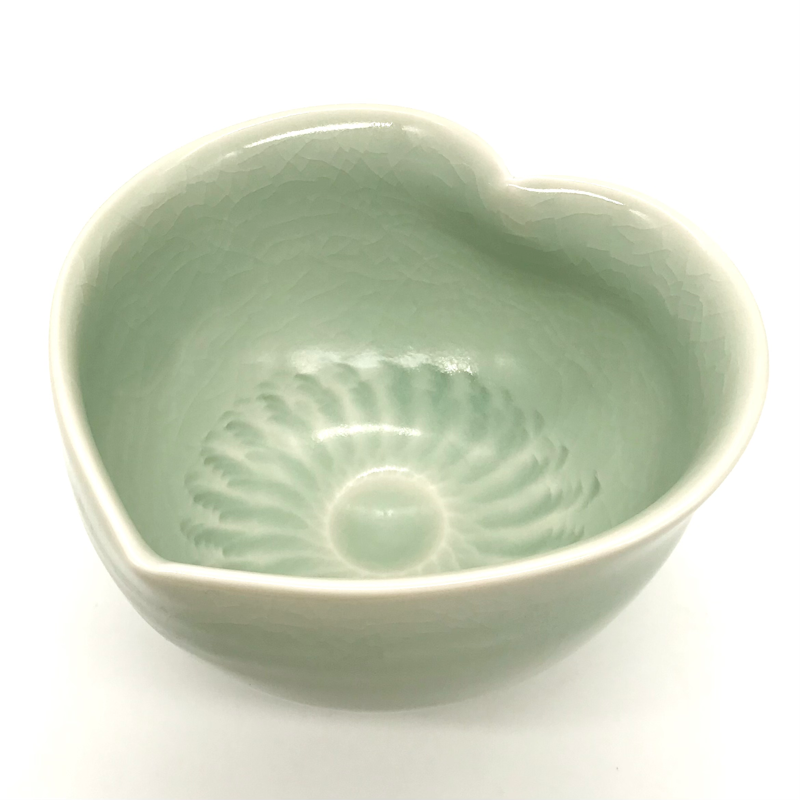 028 猪目茶碗 青磁 12.4×7.8cm | 小野穣 アトリエONO【Yutaka Ono