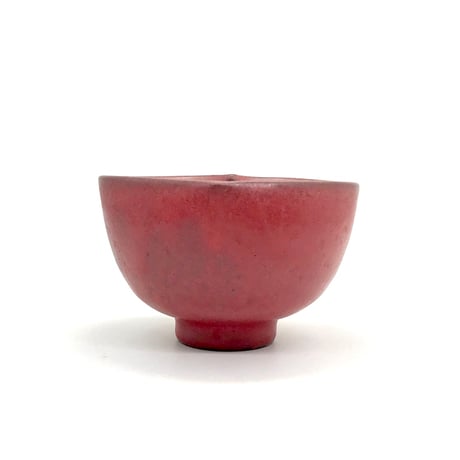 612 猪目茶碗　梅重(うめがさね) 黒土　10.9×6.9cm　小ぶり