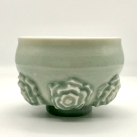 作家 小野穣　抹茶茶碗　銀華万華鏡写輪蓮華 424 銀華万華鏡写輪蓮華(ぎんかまんげきょうしゃりんれんげ