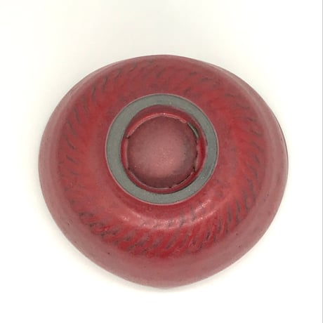 364 猪目茶碗　梅重(うめがさね) 黒土　12.0×7.4cm