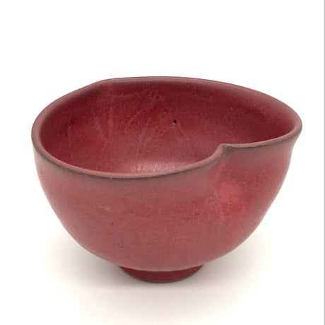 364 猪目茶碗　梅重(うめがさね) 黒土　12.0×7.4cm