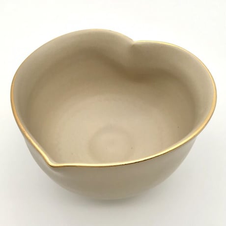 314 猪目茶碗　亜麻色(グレージュ)　11.0×6.7cm　小ぶり