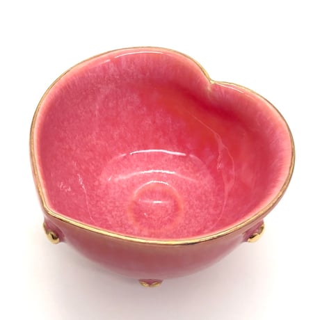 094 猪目茶碗　floating heart　13.3×8.8cm