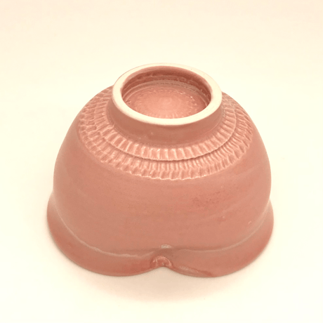 196   猪目茶碗　乙女色　10.1×6.3cm　小ぶり