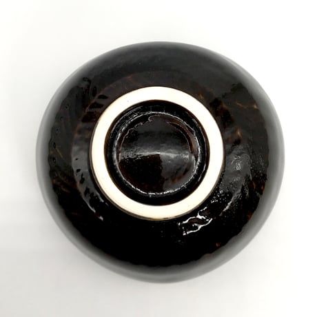216   猪目茶碗　玄　11.0×7.0cm