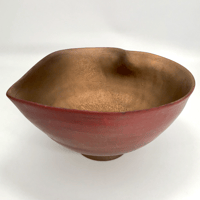 花器　花生け　九谷赤銅彩　21.4×10.0cm