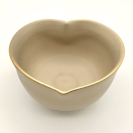 314 猪目茶碗　亜麻色(グレージュ)　11.0×6.7cm　小ぶり
