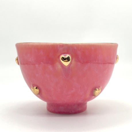 094 猪目茶碗　floating heart　13.3×8.8cm