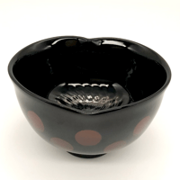 175 猪目茶碗　ポルカドット(天道虫)11.0×6.9cm　小ぶり