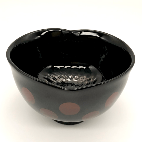 175 猪目茶碗　ポルカドット(天道虫)11.0×6.9cm　小ぶり