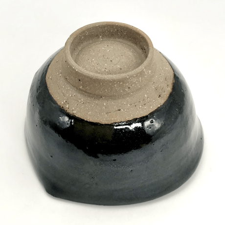 106  猪目茶碗　油滴天目　土モノ　12.5×7.5cm
