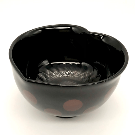 175 猪目茶碗　ポルカドット(天道虫)11.0×6.9cm　小ぶり
