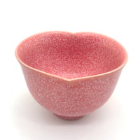 702 猪目茶碗　桜珊瑚 12.3×8.6cm