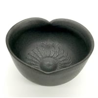 037 猪目茶碗　黒助　12.0×7.0cm